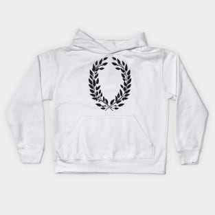 white and black laurel wreath Kids Hoodie